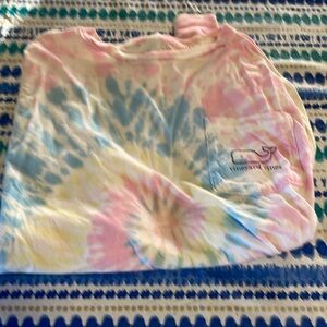 Vineyard vine, long sleeve tea, tie-dyed, pink, blue, white yellow